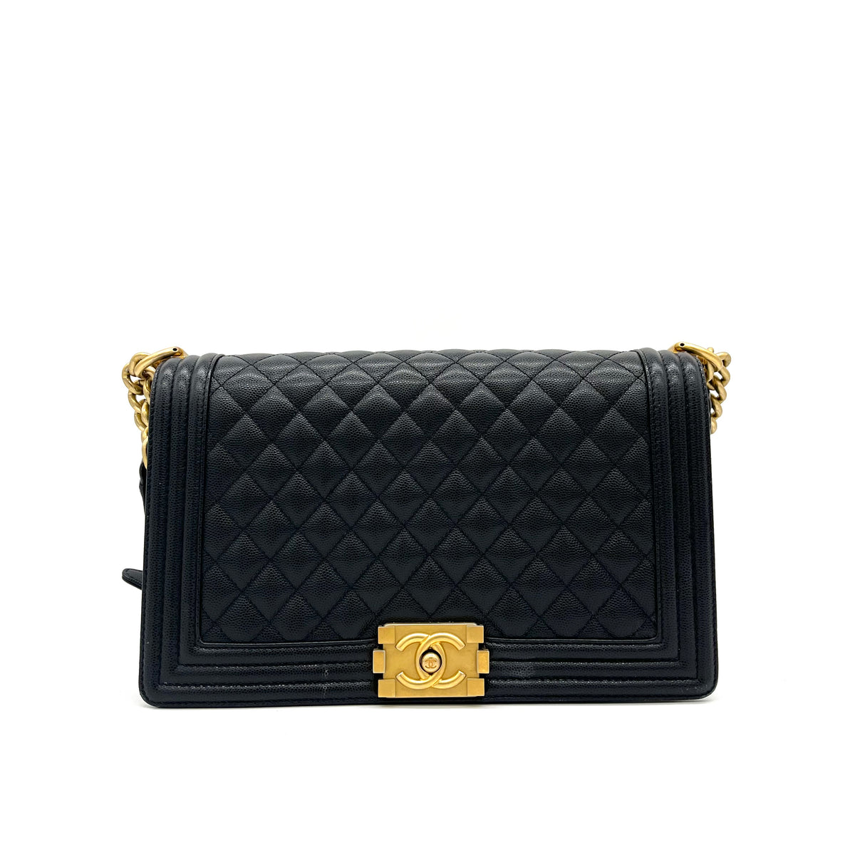 Chanel  Caviar Quilted Large Boy Flap Black 2018-2019