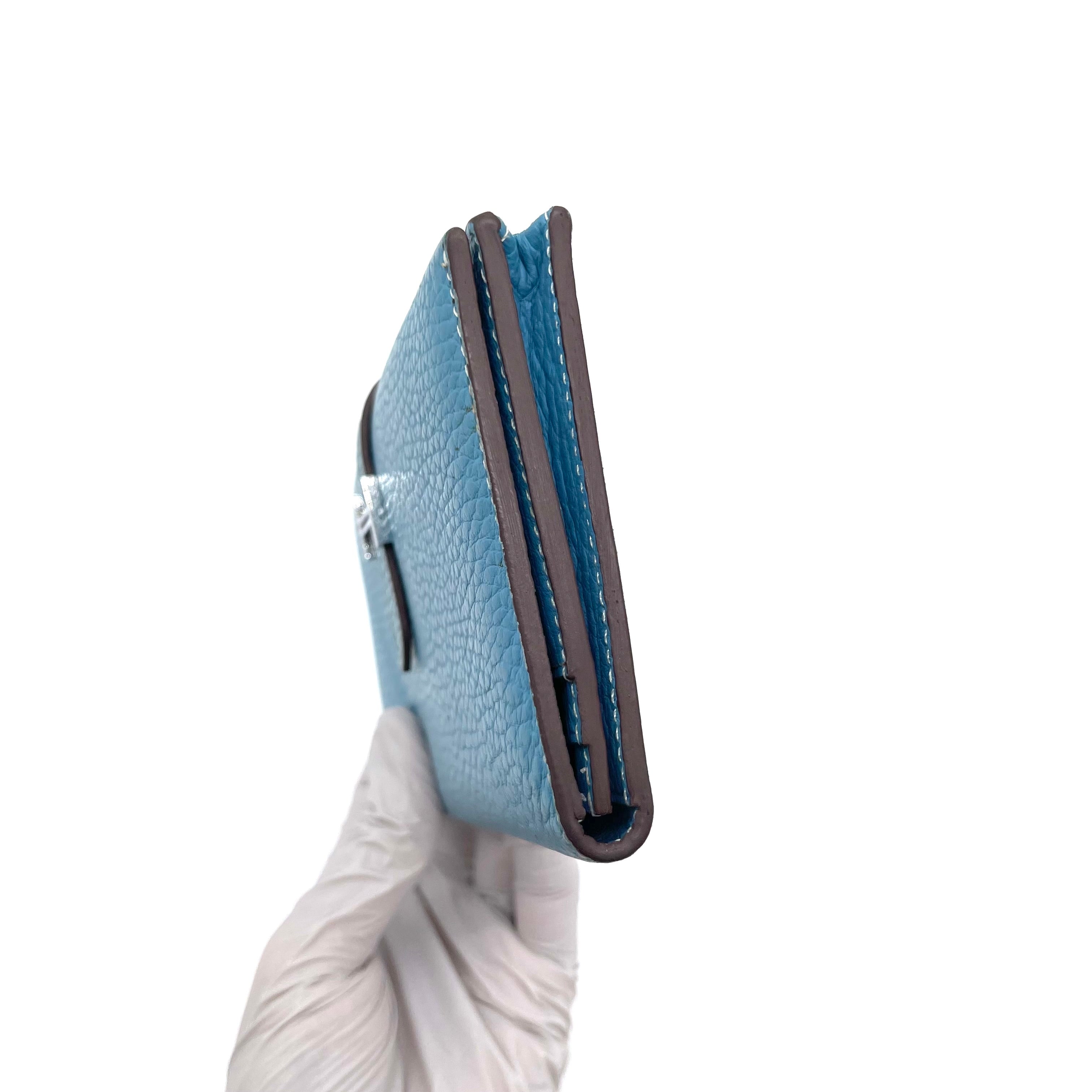 Hermes Bearn Wallet Chevre Mysore Compact Blue 2239912