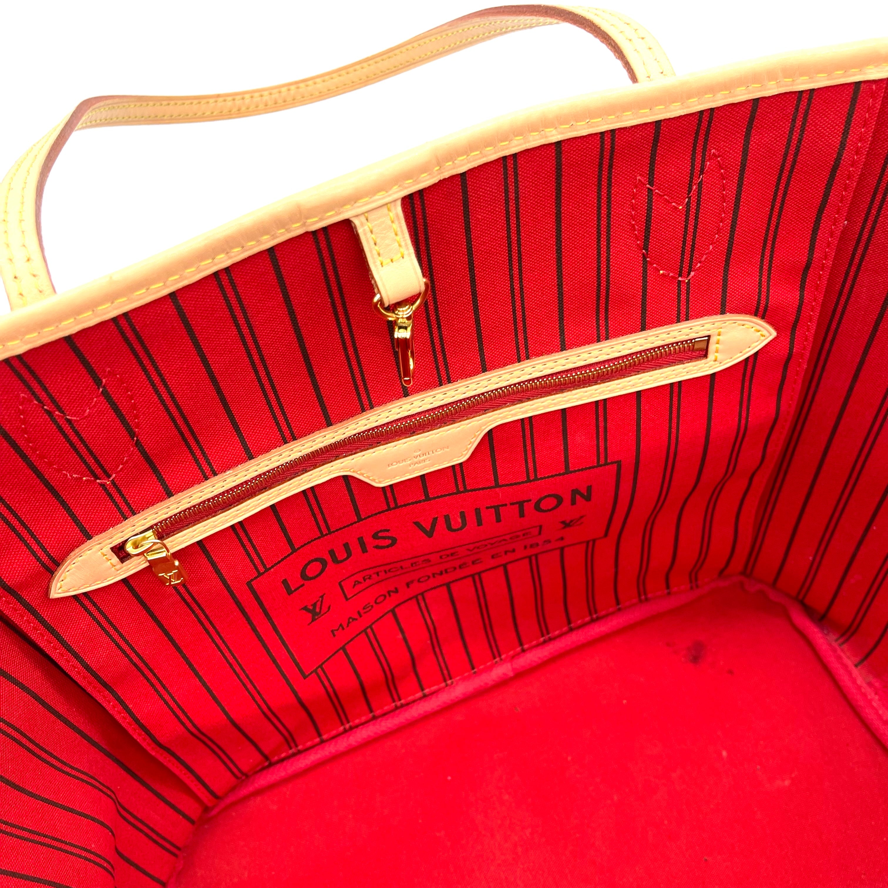 Louis Vuitton Neverfull MM Red Leather ref.933491 - Joli Closet