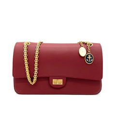 Limited Edition Chanel Maroon Leather Medallion Nude Reissue 2.55 Classic 225 Flap Bag 2019