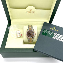 Rolex Datejust 31 Ladies' Yello Gold & Stainless Steel Chocolate Dial 178341