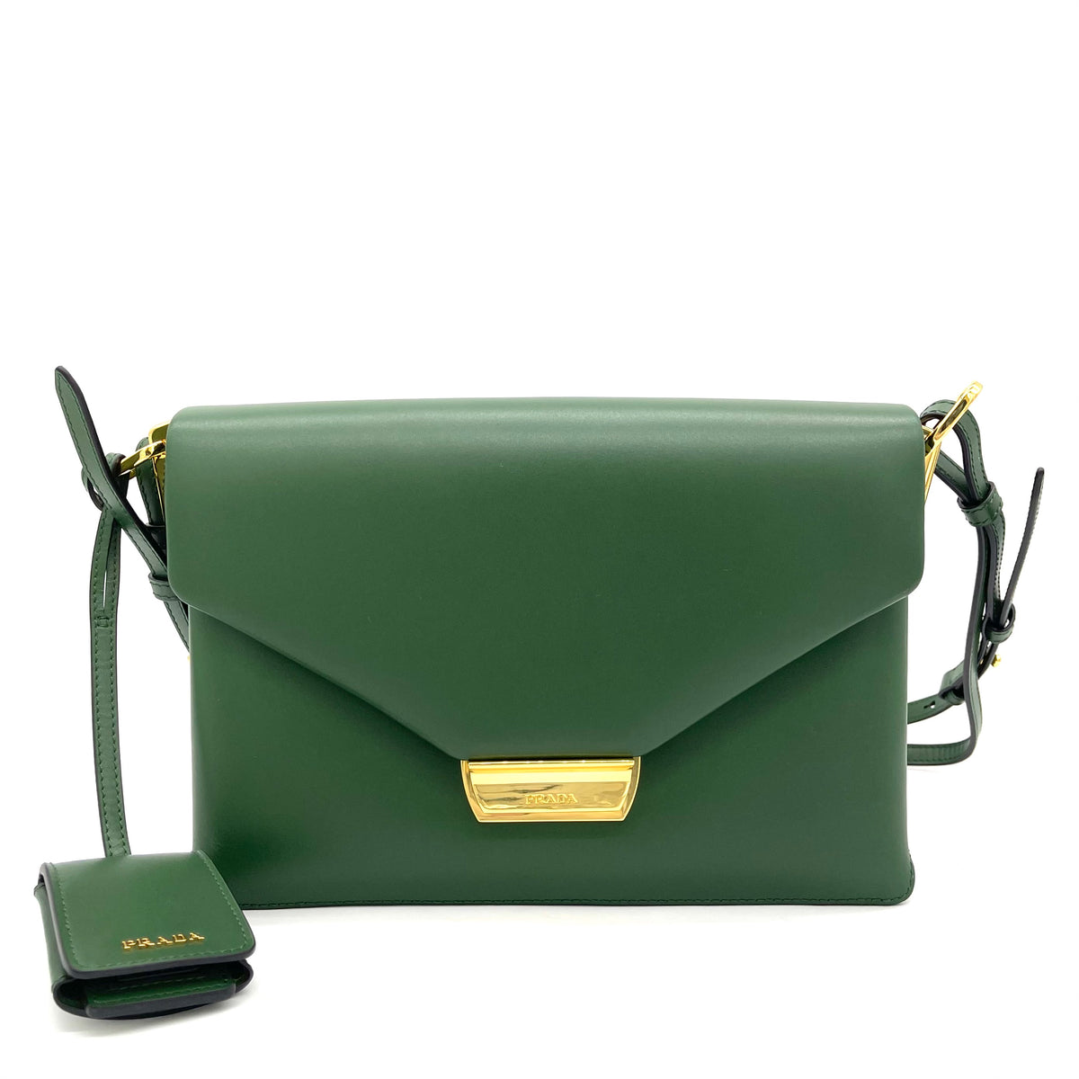 PRADA Ingrid envelope shoulder bag Green Medium