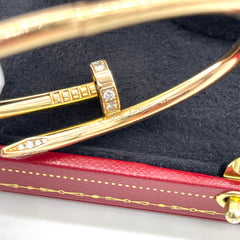 Cartier Juste un Clou Bracelet, Classic Model with Diamonds – Size 15