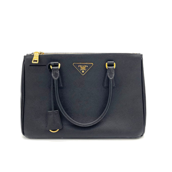 PRADA Saffiano Medium Galleria Double Zip Tote Black 1302660