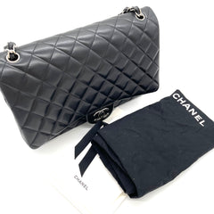 CHANEL Lambskin Quilted Maxi Double Flap Bag – Black