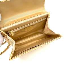 Chanel Classic Flap Bag Woven Straw with Gold Hardware