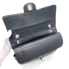 Chanel Classic Medium Double Flap Bag – Black Caviar Leather / Silver Hardware