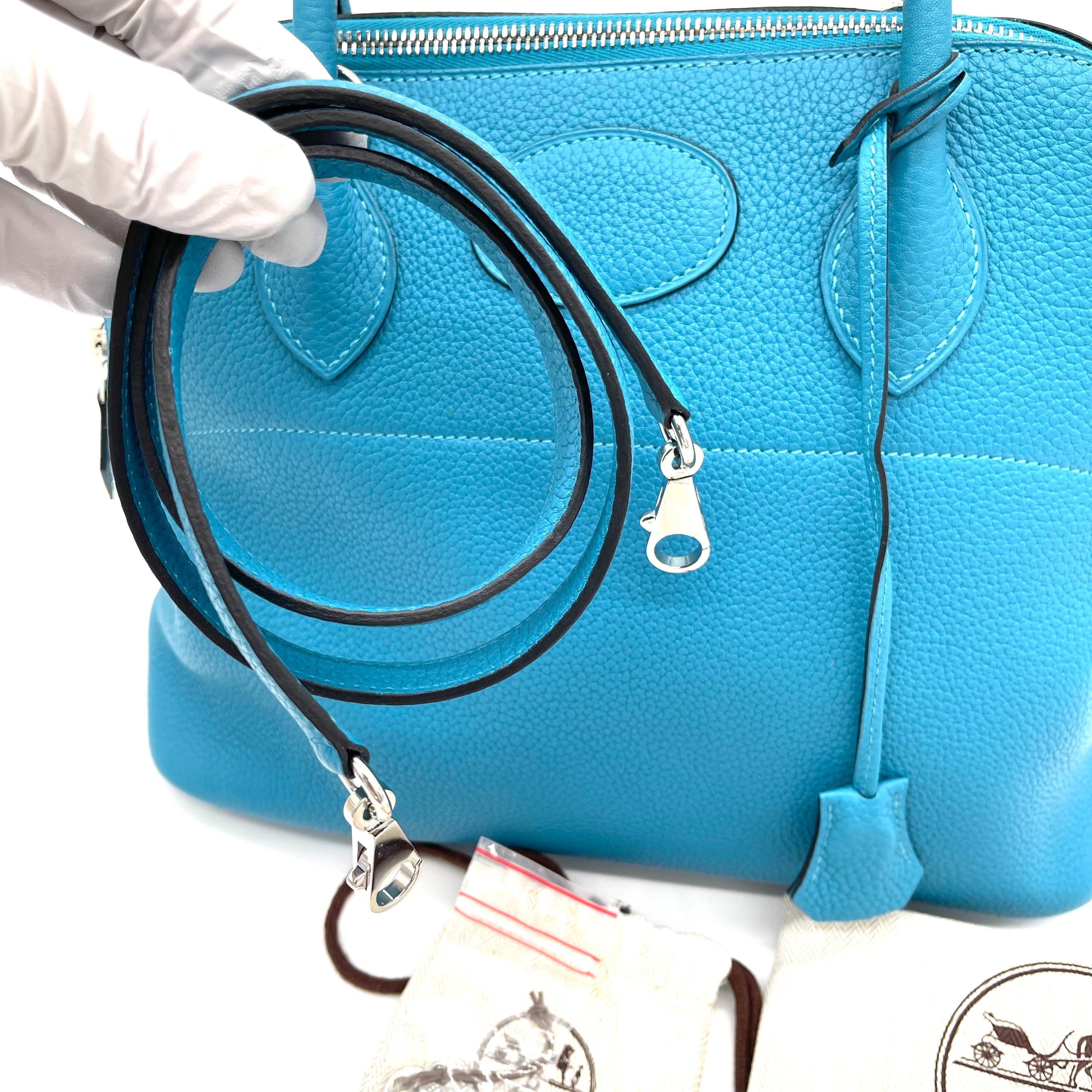HERMES Taurillon Clemence Bolide 31 Turquoise