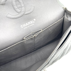 CHANEL Caviar Quilted Medium Double Flap Grey