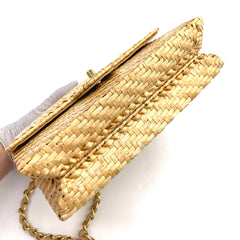 Chanel Classic Flap Bag Woven Straw with Gold Hardware