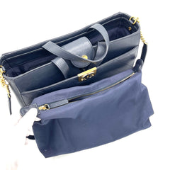 CHANEL Calfskin Stitched Large Straight Lines Shopping Tote Navy