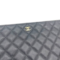 Chanel Classic Quilted Clutch – Black Caviar with Gold-Tone CC Large