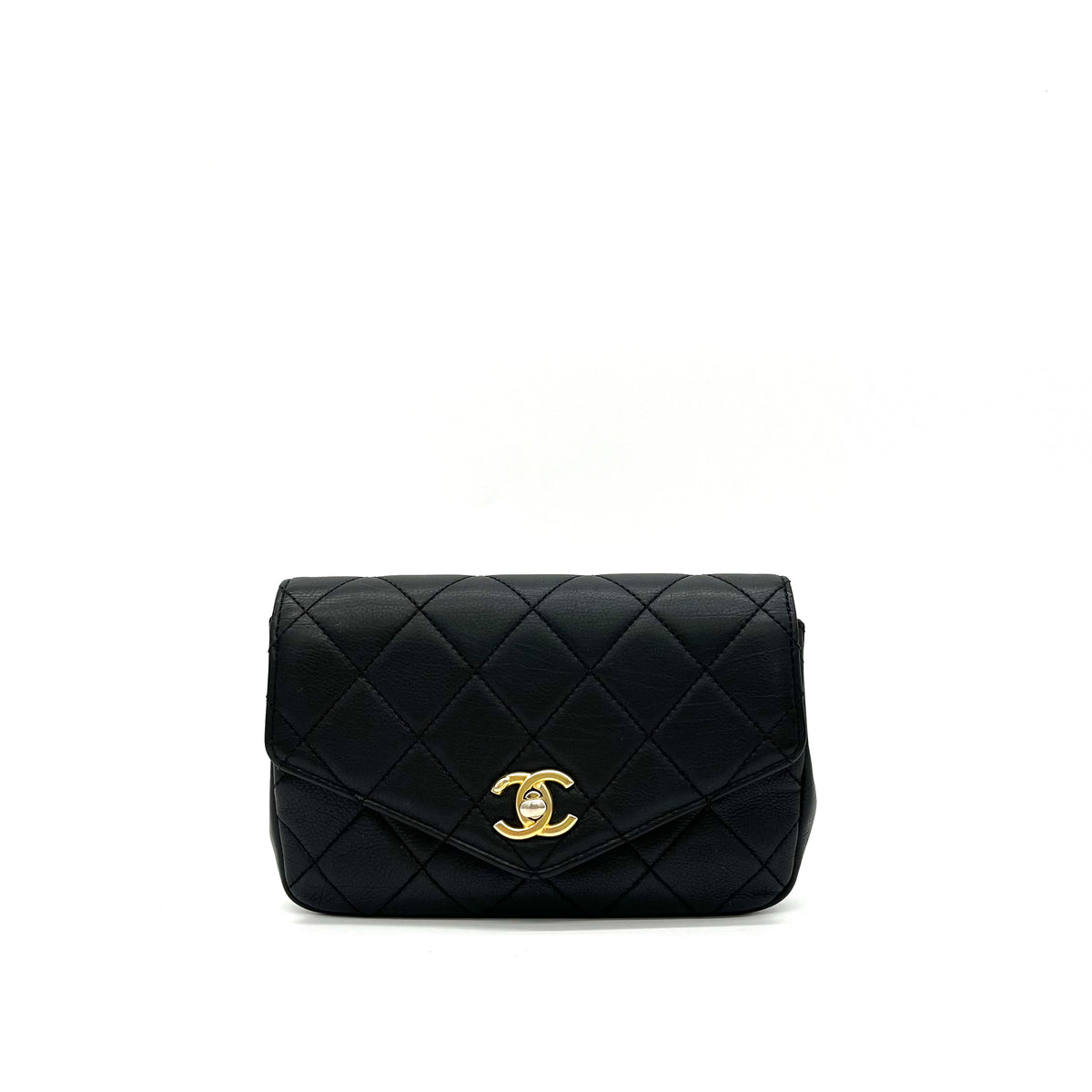 Chanel  Calfskin Quilted Flap Waist Bag Black 2019