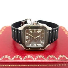 Cartier Santos 40mm Stainless Steel and ADLC Grey Roman Dial 2023