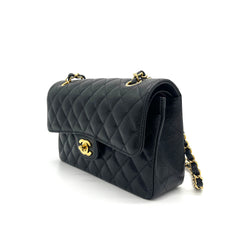 CHANEL  Caviar Quilted Medium Double Flap Black