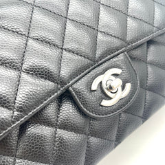 CHANEL Caviar Quilted Medium Double Flap Black