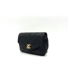 Chanel  Calfskin Quilted Flap Waist Bag Black 2019