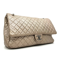 Chanel  Metallic Calfskin Quilted XXL Travel Flap Bag Gold 2016-2017