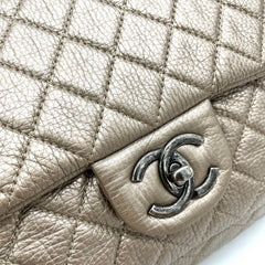 Chanel  Metallic Calfskin Quilted XXL Travel Flap Bag Gold 2016-2017