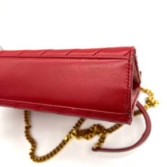 Saint Laurent  Grain De Poudre Matelasse Chevron Large Monogram Satchel Lipstick Red 2013