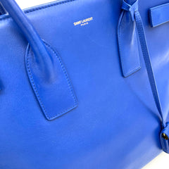 Saint Laurent  Calfskin Large Sac de Jour Carryall Blue