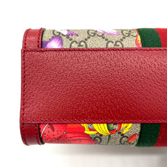 Gucci  GG Supreme Monogram Flora Web Small Ophidia Tote Bag Red