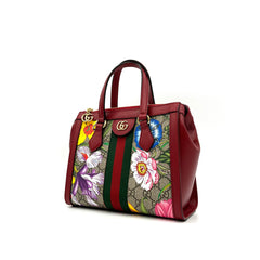 Gucci  GG Supreme Monogram Flora Web Small Ophidia Tote Bag Red