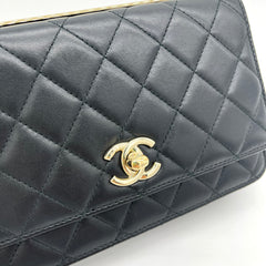 Chanel  Lambskin Quilted Trendy CC Wallet On Chain Wallet On Chain Black 2016-2017