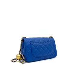 Chanel  Lambskin Quilted Pearl Crush Mini Rectangular Flap Blue