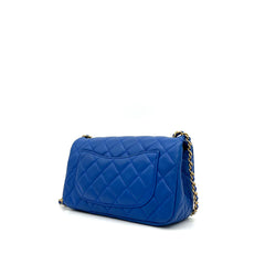 Chanel  Lambskin Quilted Pearl Crush Mini Rectangular Flap Blue