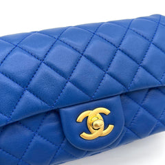 Chanel  Lambskin Quilted Pearl Crush Mini Rectangular Flap Blue