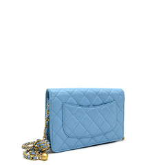 Chanel  Lambskin Quilted Pearl Crush Mini Rectangular Flap Light Blue