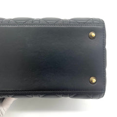 Christian Dior  Lambskin Cannage Medium Lady Dior Black