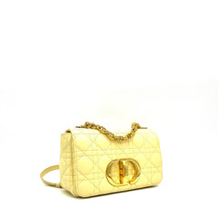 Christian Dior Calfskin Cannage Small Caro Bag Pale Yellow