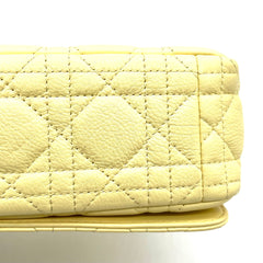 Christian Dior Calfskin Cannage Small Caro Bag Pale Yellow