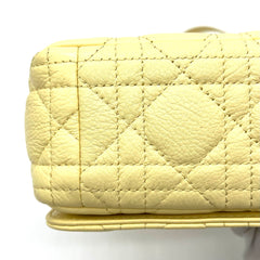 Christian Dior Calfskin Cannage Small Caro Bag Pale Yellow