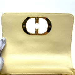 Christian Dior Calfskin Cannage Small Caro Bag Pale Yellow