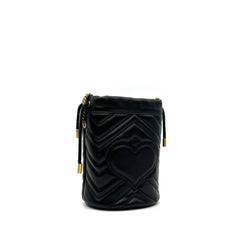Gucci  Calfskin Matelasse Mini GG Marmont 2.0 Bucket Bag Black