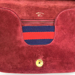 GUCCI Red GG Logo Shoulder Bag suede Vintage