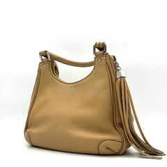 Chanel Grained Calfskin Tassel Hobo Beige 2003-2004