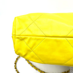 Chanel  Shiny Calfskin Quilted Small Chanel 22 Yellow 2023