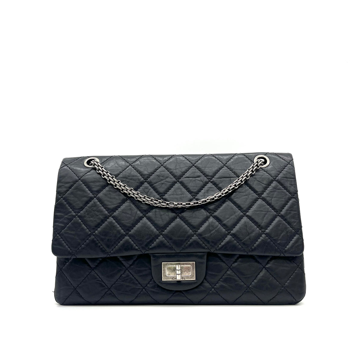 Chanel  Aged Calfskin Quilted 2.55 Reissue 226 Flap Black 2008-2009