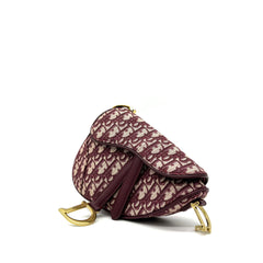 Christian Dior  Oblique Mini Saddle Bag Bordeaux