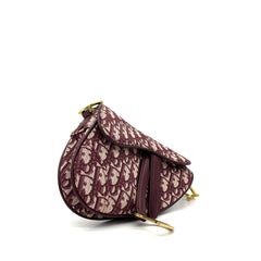 Christian Dior  Oblique Mini Saddle Bag Bordeaux