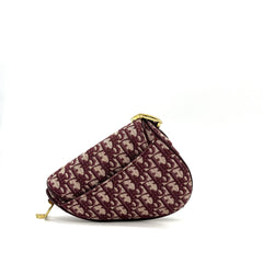 Christian Dior  Oblique Mini Saddle Bag Bordeaux