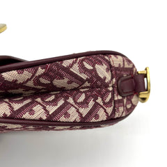 Christian Dior  Oblique Mini Saddle Bag Bordeaux