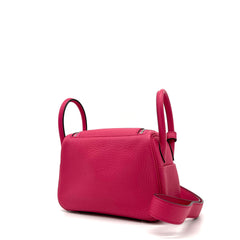 Hermes Taurillon Clemence Mini Lindy 20 Rose Shocking