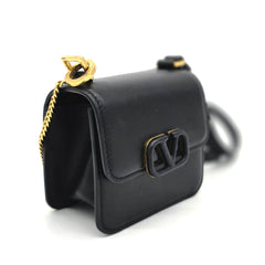 Valentino Garavani Smooth Calfskin Micro VSling Shoulder Bag Black