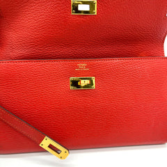 Hermes Epsom Kelly Longue Wallet Rouge Tomate