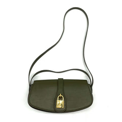 Celine Smooth Calfskin Tabou Clutch On Strap Olive